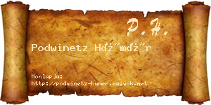 Podwinetz Hümér névjegykártya